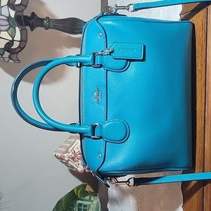 Coach Mini Bennett Satchel, beautiful turquoise, like new!